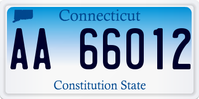 CT license plate AA66012