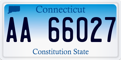 CT license plate AA66027