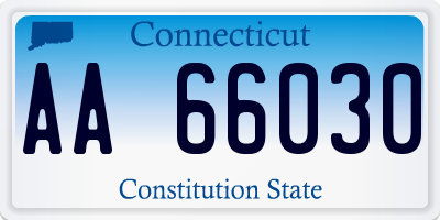 CT license plate AA66030