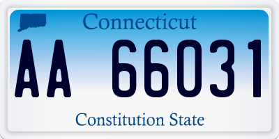 CT license plate AA66031