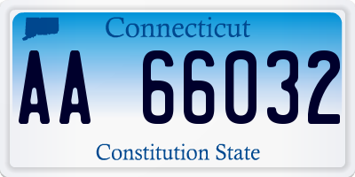 CT license plate AA66032
