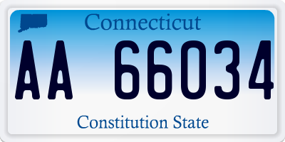 CT license plate AA66034