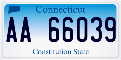 CT license plate AA66039