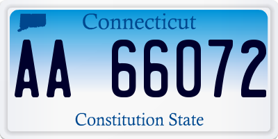CT license plate AA66072