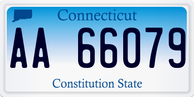 CT license plate AA66079