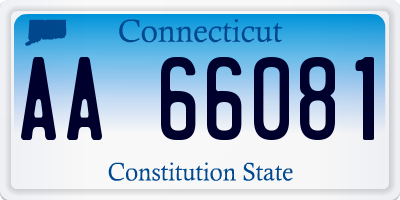 CT license plate AA66081