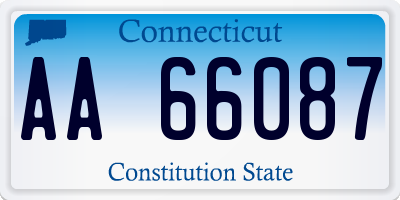 CT license plate AA66087