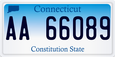 CT license plate AA66089