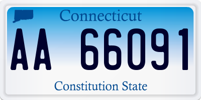 CT license plate AA66091