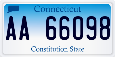 CT license plate AA66098