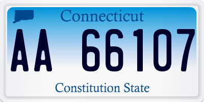 CT license plate AA66107