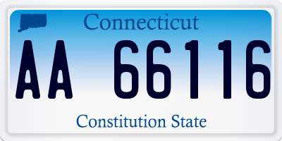 CT license plate AA66116