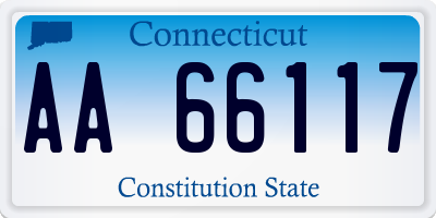 CT license plate AA66117