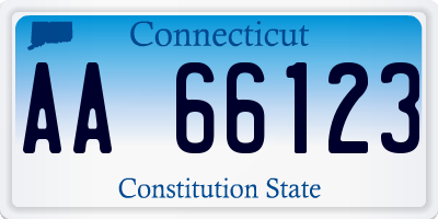 CT license plate AA66123