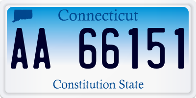 CT license plate AA66151