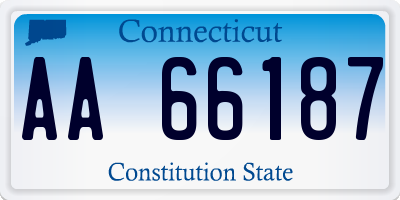 CT license plate AA66187