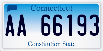 CT license plate AA66193