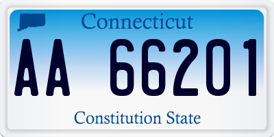 CT license plate AA66201