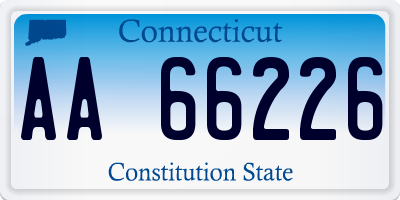 CT license plate AA66226