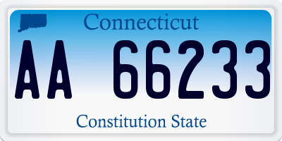 CT license plate AA66233