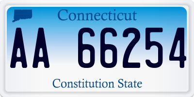 CT license plate AA66254