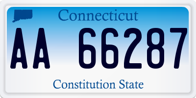 CT license plate AA66287
