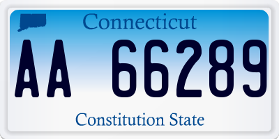 CT license plate AA66289