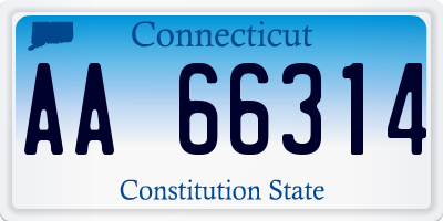 CT license plate AA66314