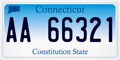 CT license plate AA66321