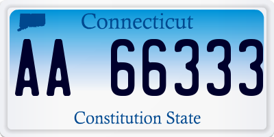 CT license plate AA66333