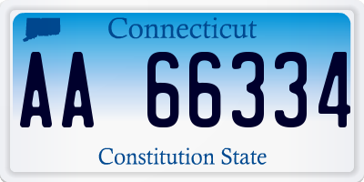 CT license plate AA66334