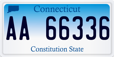 CT license plate AA66336