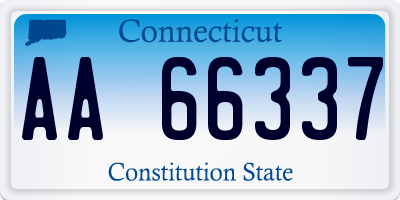 CT license plate AA66337