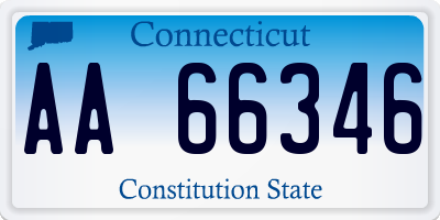 CT license plate AA66346