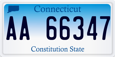 CT license plate AA66347