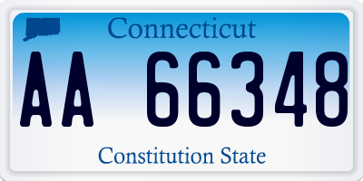 CT license plate AA66348