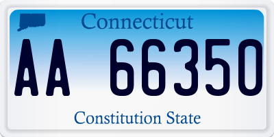 CT license plate AA66350