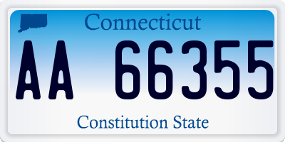 CT license plate AA66355