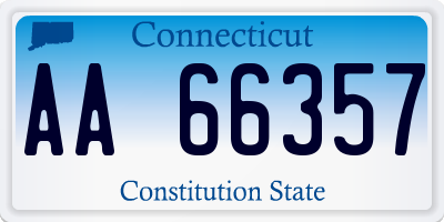 CT license plate AA66357