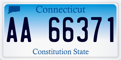 CT license plate AA66371