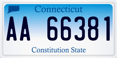 CT license plate AA66381