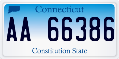 CT license plate AA66386