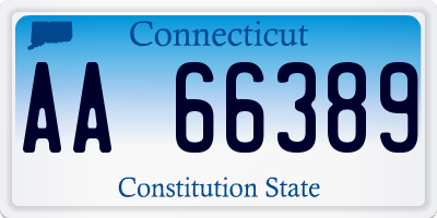 CT license plate AA66389