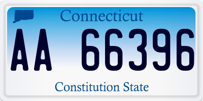 CT license plate AA66396