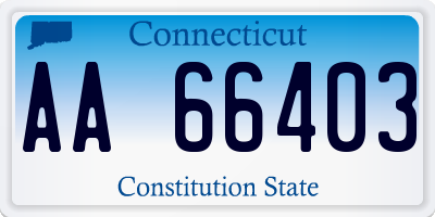 CT license plate AA66403