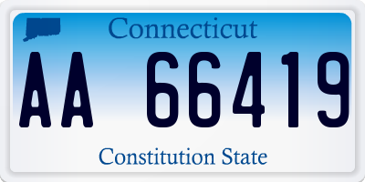 CT license plate AA66419