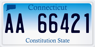 CT license plate AA66421