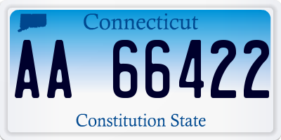 CT license plate AA66422