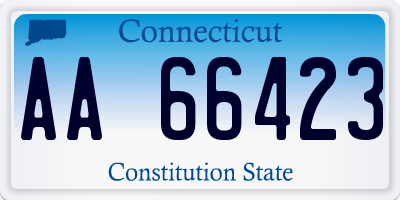 CT license plate AA66423