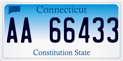 CT license plate AA66433